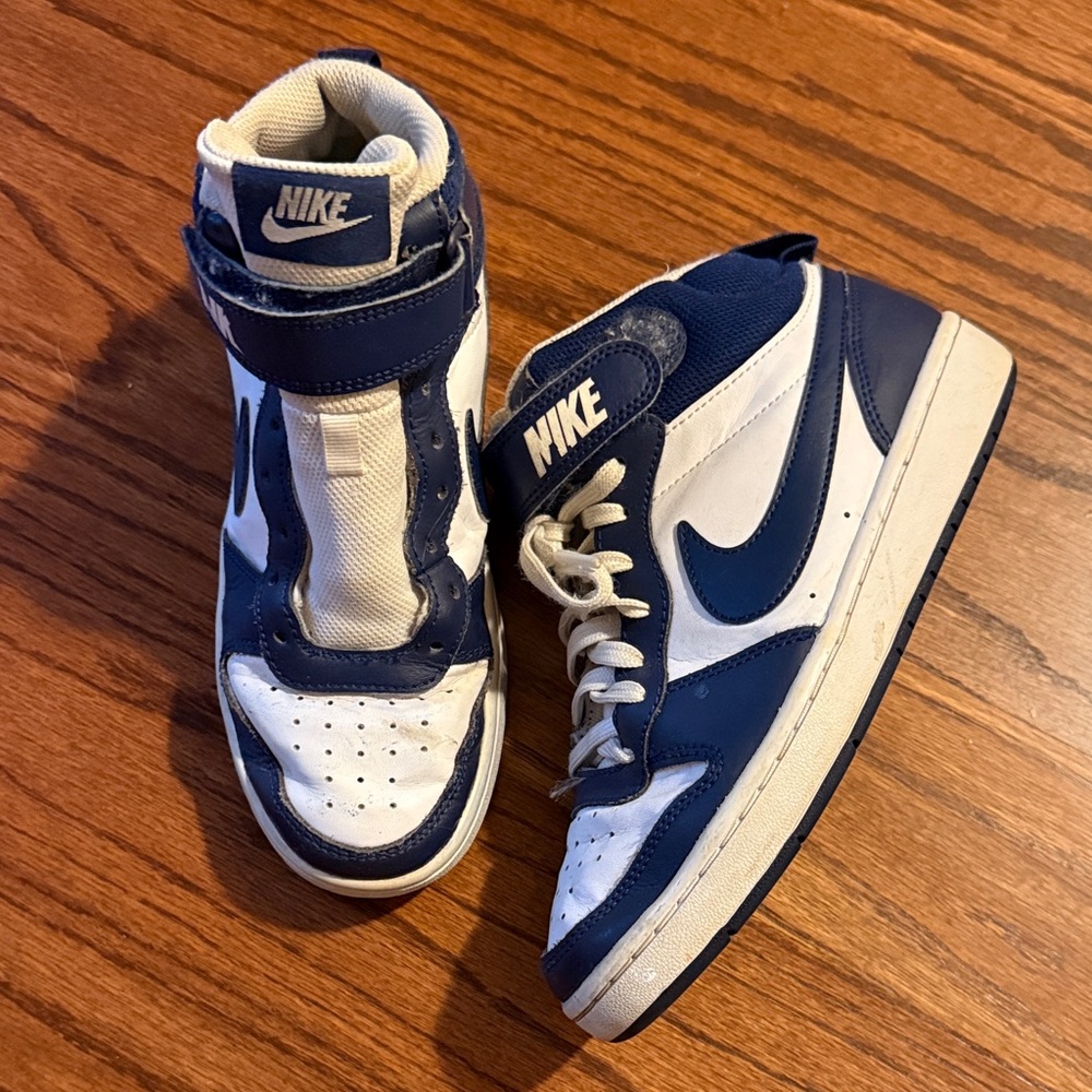 Nike Kids High Top Sneakers - Blue and White